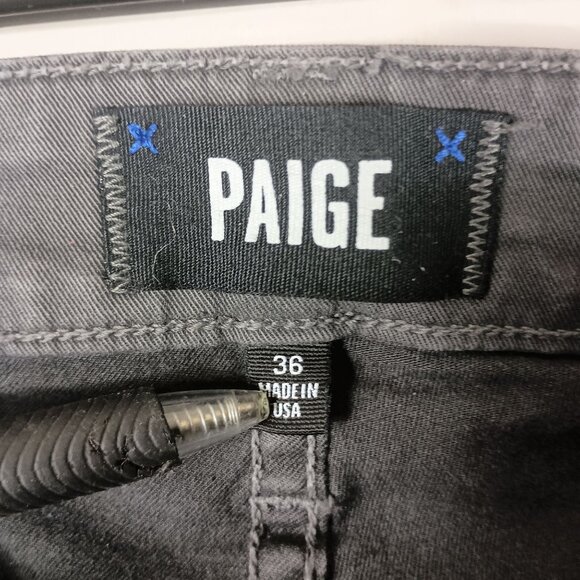 Paige Normandie Jeans Mens 36 38x33 Gray Slim Straight Fit Denim Made In USA - Picture 2 of 7